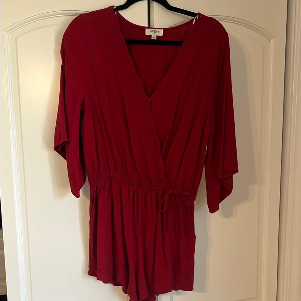 Red Wrap Romper